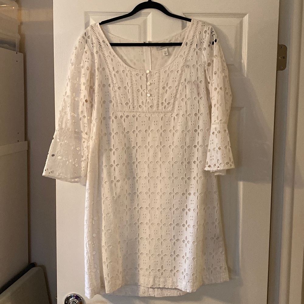 White eyelet Dressbarn dress never worn size 16